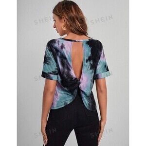 SHEIN Twist Back Tie Dye Top size L